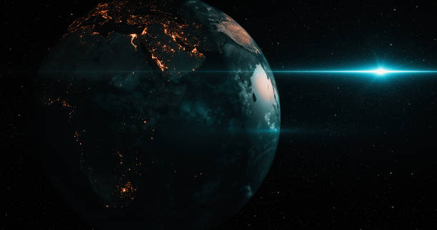 istock Planet Earth with lens flare 1044725380