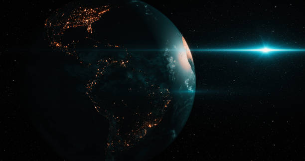istock Planet Earth with lens flare 1044725408