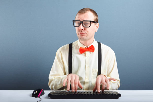 Fun Computer Typist Images 20+ Businessman Typing On Computer Keyboard With Funny Face Expression ...