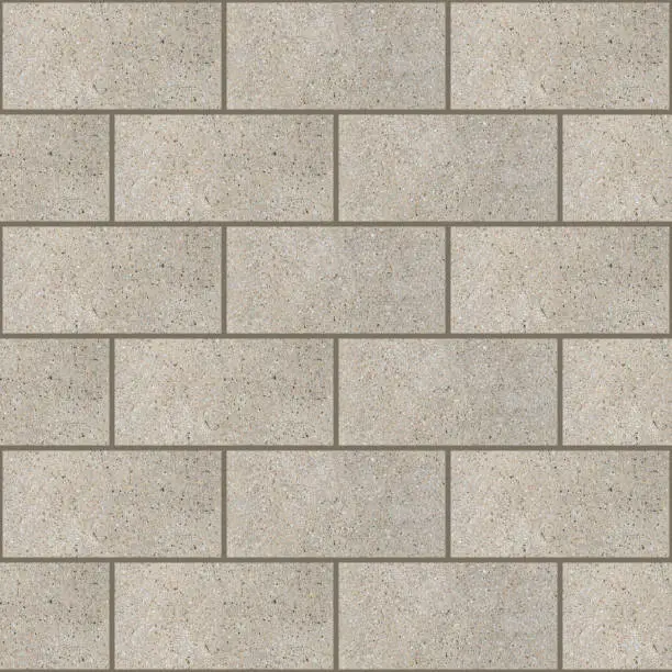 Seamless aggregate concrete pavers tile texture in cream