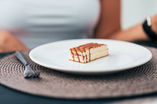istock Piece of cake in a plate. Close-up. 1044732644