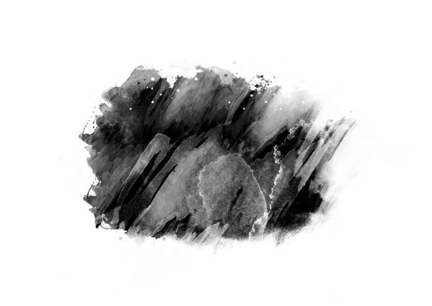 istock Black color graphic patches graphic brush strokes design effect element for background 1044735994