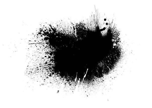 istock Black color graphic patches graphic brush strokes design effect element for background 1044735996