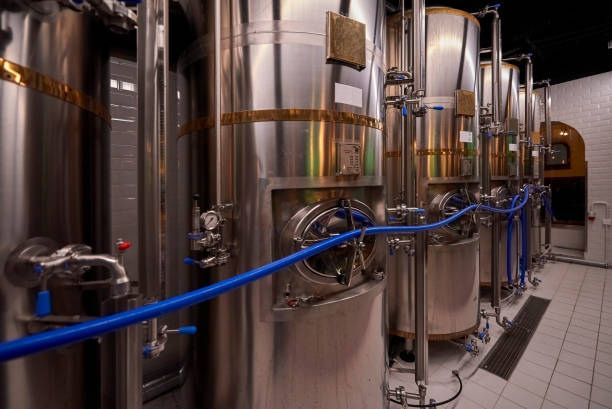 istock Equipment for making beer in a brewery 1044736860