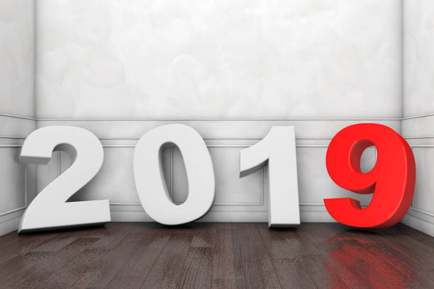 istock 2019 New Year Sign in Empty Room. 3d Rendering 1044743258