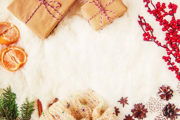 istock Christmas background. happy New Year. Selective focus. 1044751954