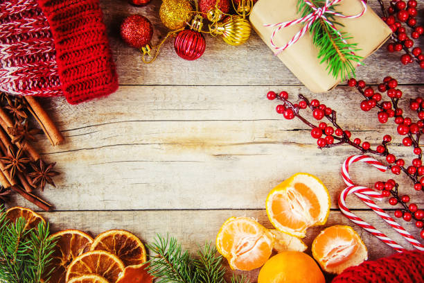 istock Christmas background. happy New Year. Selective focus. 1044752184