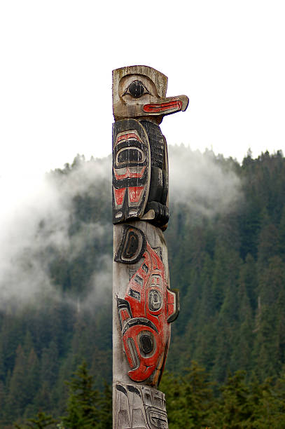 totem salmon  totem pole stock pictures, royalty-free photos & images