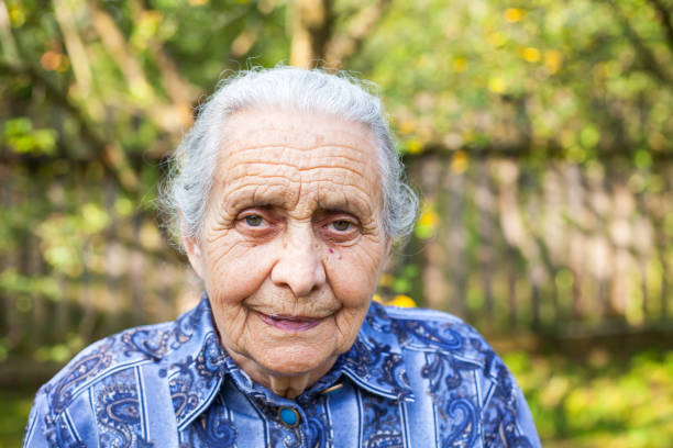 istock Old wrinkled lady portrait 1044763778