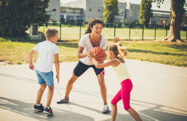 istock Our mom is the best basketball player ever. 1044763854