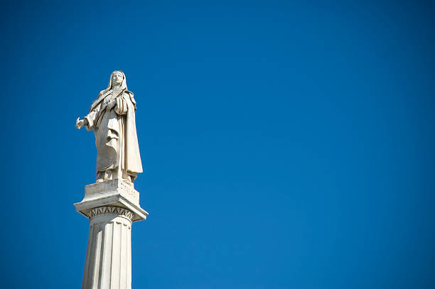 Statue of Saint Teresa in Avila (Spain) stock photo