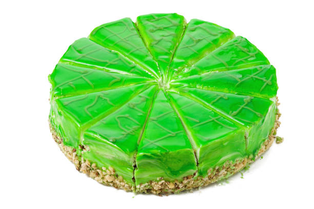 kiwi cake on white background isolated