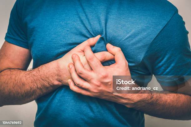Man Having Chest Pain Heart Attack Stock Photo - Download Image Now - Heart Attack, Heart - Internal Organ, Pain