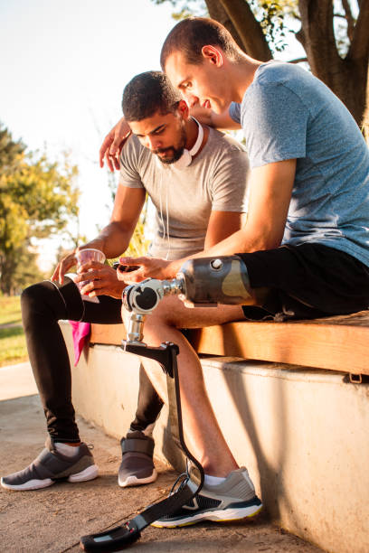 istock Sports friends resting after exercise 1044770218