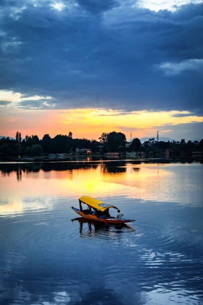 Dal lake in Srinagar Kashmir The beauty of Dal lake and the beautiful Shikaras during sunrise and sunset is the most charming thing in Kashmir jammu and kashmir photos stock pictures, royalty-free photos & images