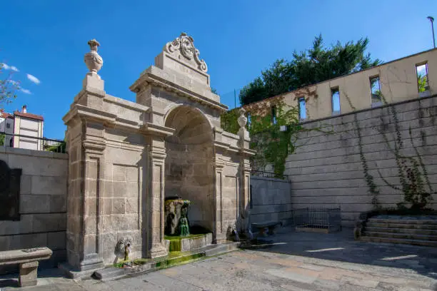 Photo of the Burgas fountain, hot and medicinal thermal water in the city of Ourense