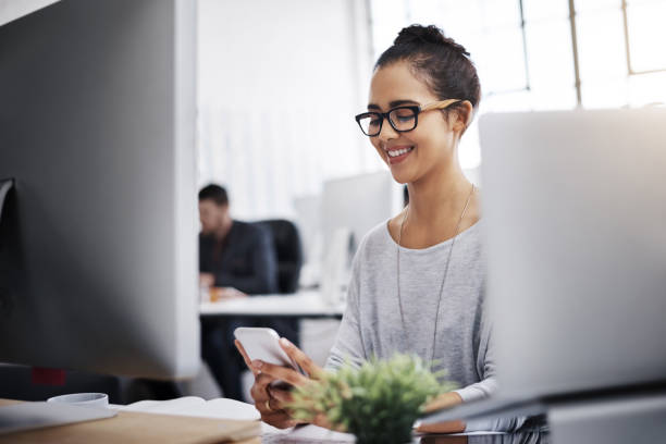 istock Putting her favourite business apps to work 1044783902