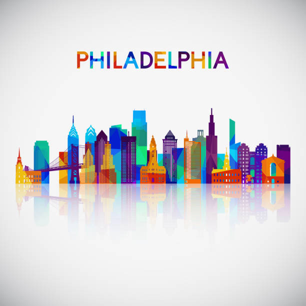 Philadelphia skyline silhouette in colorful geometric style. Symbol for your design. Vector illustration. Philadelphia skyline silhouette in colorful geometric style. Symbol for your design. Vector illustration. philadelphia stock illustrations