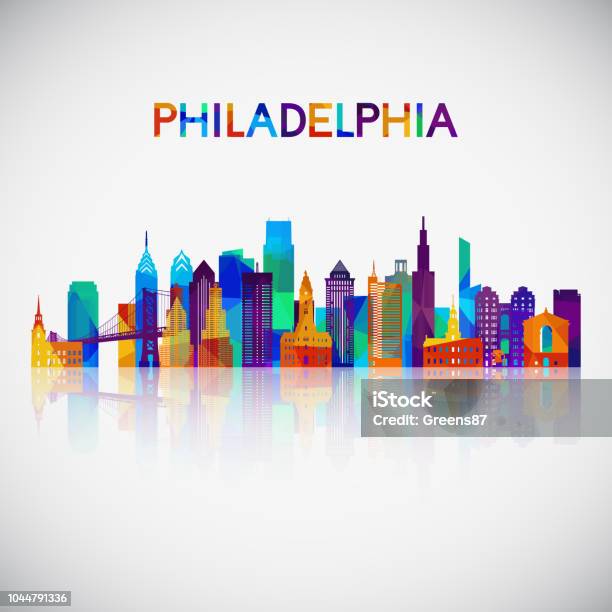 Philadelphia Skyline Silhouette In Colorful Geometric Style Symbol For Your Design Vector Illustration Stock Illustration - Download Image Now