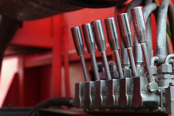 istock Levers on the control panel of the lifting mechanism. 1044791864