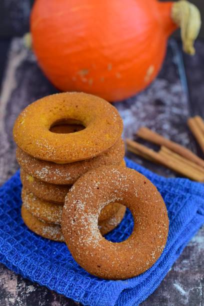 Pumpkin donuts with cinnamon sugar