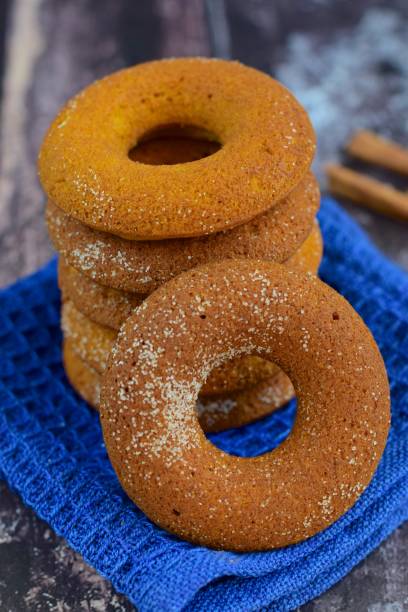 Pumpkin donuts with cinnamon sugar