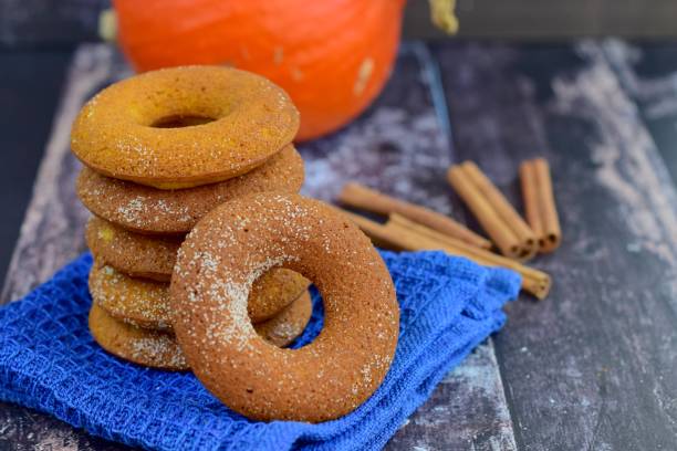 Pumpkin donuts with cinnamon sugar