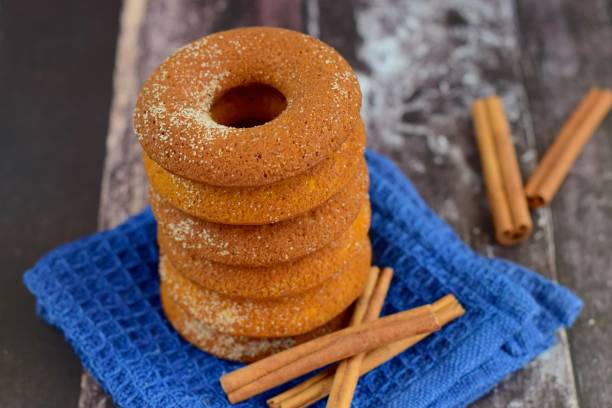 Pumpkin donuts with cinnamon sugar