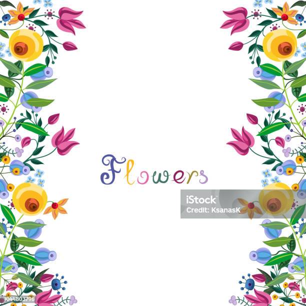 Vintage Floral Grenze Stock Vektor Art und mehr Bilder von Blumenbeet - Blumenbeet, Frühling, Rand