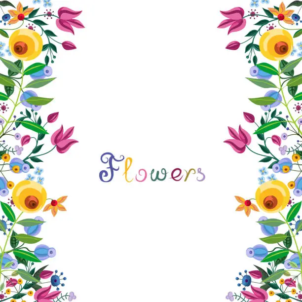 Vector illustration of Vintage floral border.