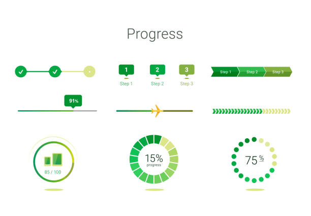 progress bar user interface design vector art illustration