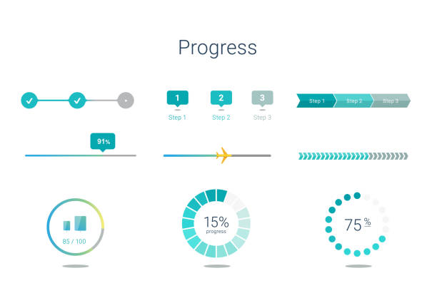 progress bar user interface design vector art illustration