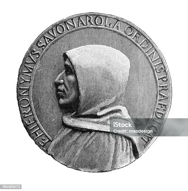 Medieval Coin 1895 Stock Illustration - Download Image Now - Monk - Religious Occupation, Engraved Image, Engraving