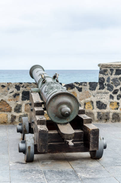 istock old historic cannon in front of the harbour wall 1044816908