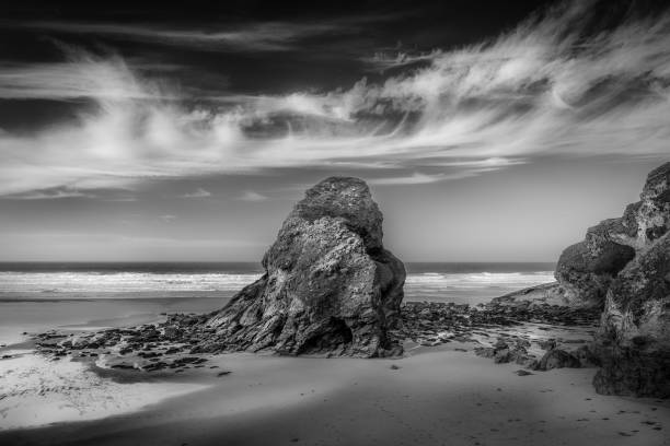 istock Black Humphrey Rock, Whipsiderry Beach,Newquay, Cornwall 1044819752