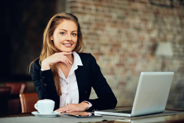 istock Businesswoman using laptop. 1044820504