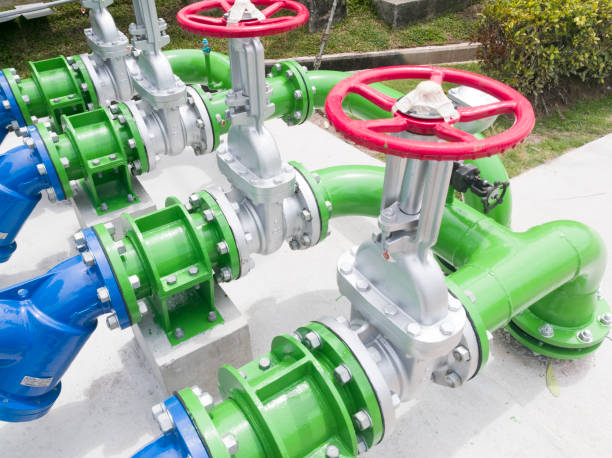 istock Pipe system on the soze of street ,cooling tower water. 1044820598