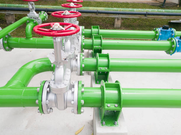 istock Pipe system on the soze of street ,cooling tower water. 1044820634