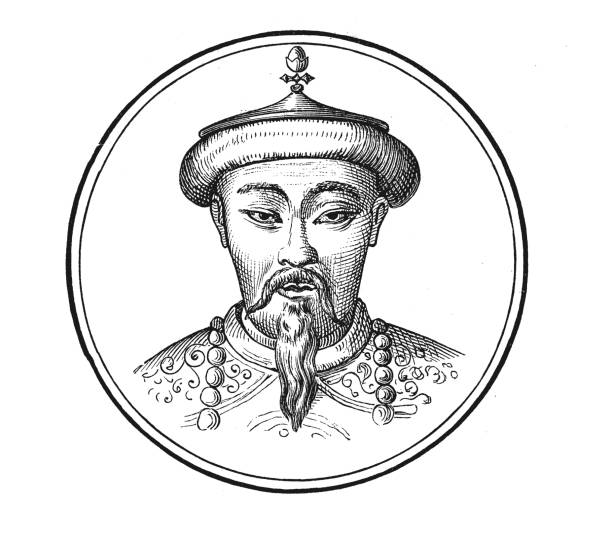 kublai khan des mongolischen reiches - emperor stock-grafiken, -clipart, -cartoons und -symbole