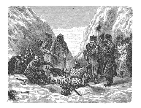 Illustration of Mongol army rest during the days