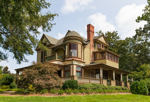 Hickory, NC, USA-19 August 2018: The Harper house  was built in 1887, and is considered one of the finest examples of Queen Anne design in the state.