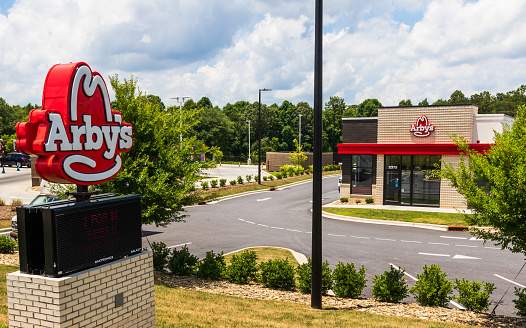 Hickory, NC, USA-22 June 18:  Arby's is an American fast-food sandwich restaurant chain of more than 3300 stores.