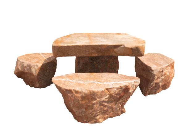 istock chairs and tables made of marble. Isolated on white background, clipping path. 1044836786
