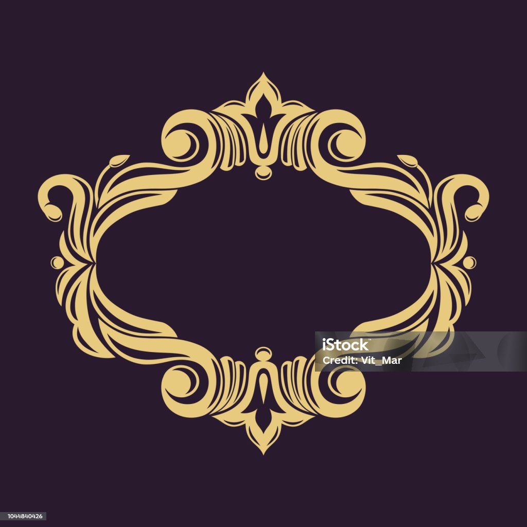 Khung Trang Trí Vàng Đan Xen Đồ Trang Trí Cổ Điển Hoa Và Lá Một Mô ...