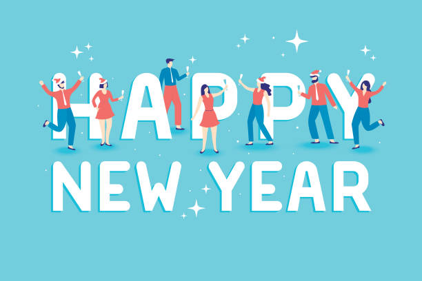 ilustrações de stock, clip art, desenhos animados e ícones de happy new year celebration - new years party time