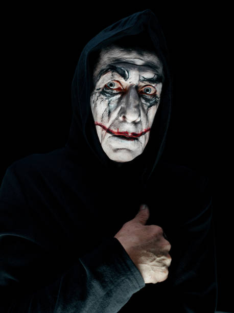 istock Bloody Halloween theme: crazy maniak face 1044847116