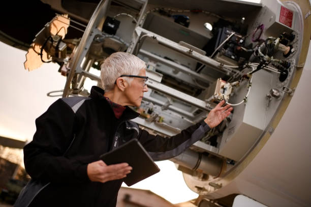istock Female aircraft mechanic 1044847812