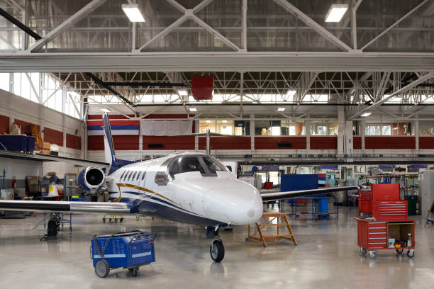 istock Aircraft in the hangar 1044847818