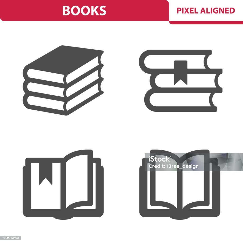 Bücher-Symbole - Lizenzfrei Icon Vektorgrafik