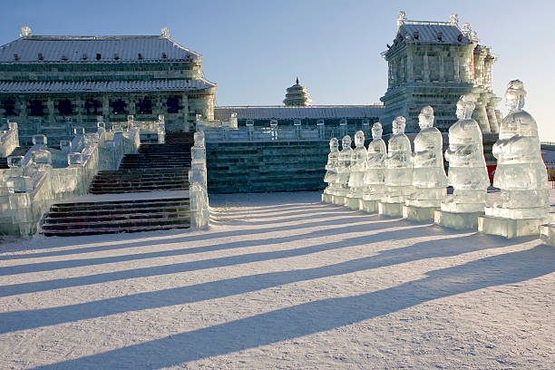 Photo of glass statues in Harbin